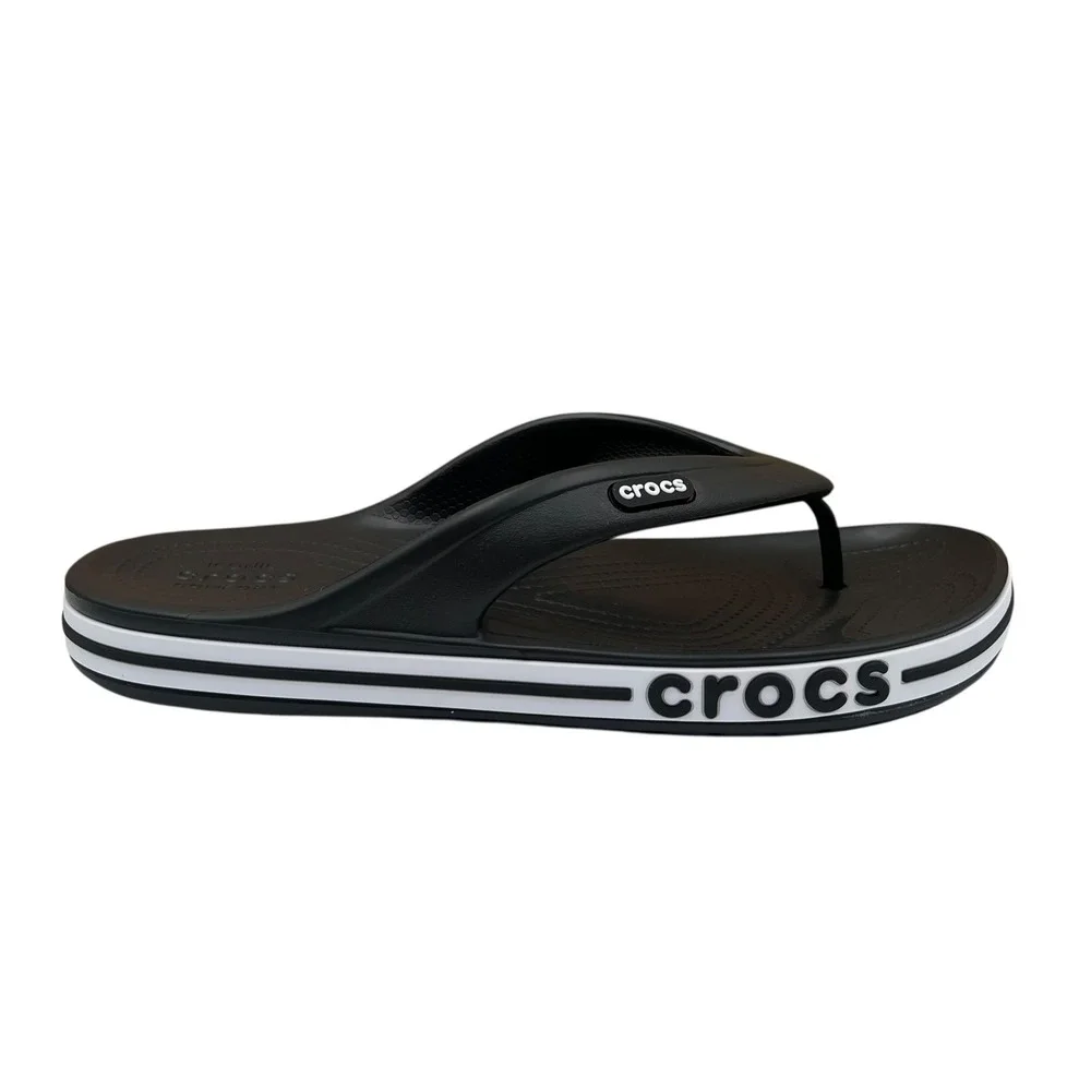 Crocs Bayaband Men's Flip Flop Sandals Size 7 Black Water‎ Friendly Lightweight